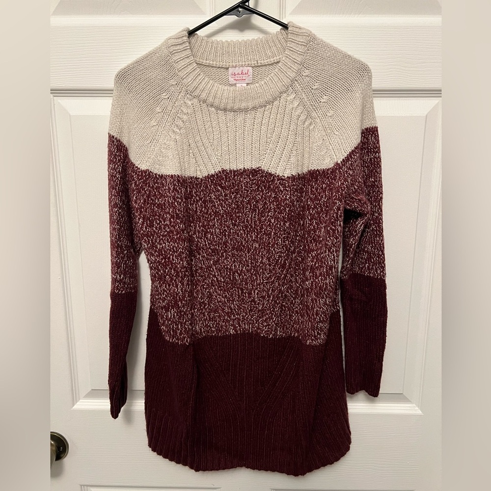 Isabel Maternity by Ingrid & Isabel Burgundy and Cream Sweater